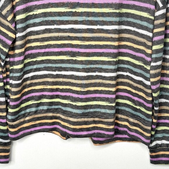 Joyspun Womens Cardigan Sweater Hacci Knit V Neck Stretch Rainbow Stripe Sz M - Picture 6 of 10